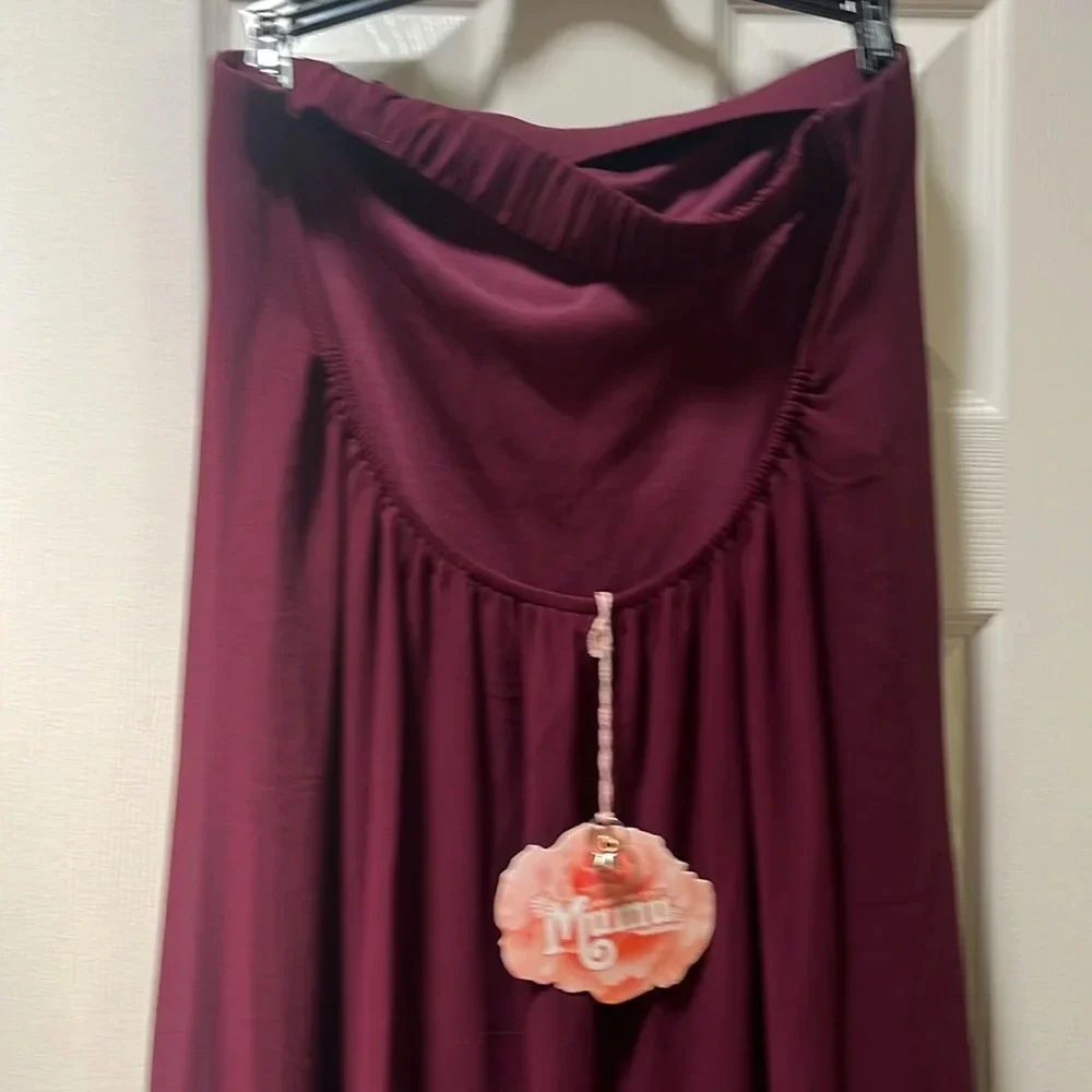 NWT Show Me Your Mumu “Sirene” Merlot Red Strapless Maxi Dress - Picture 6 of 9